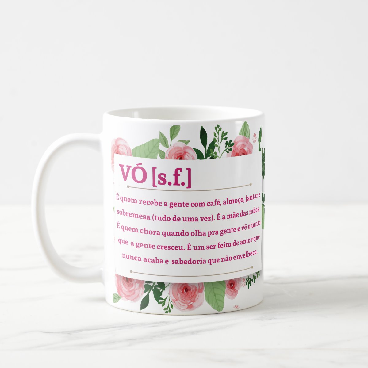 Conjunto Almofada Decorativa e Caneca Avó Vovó Significado