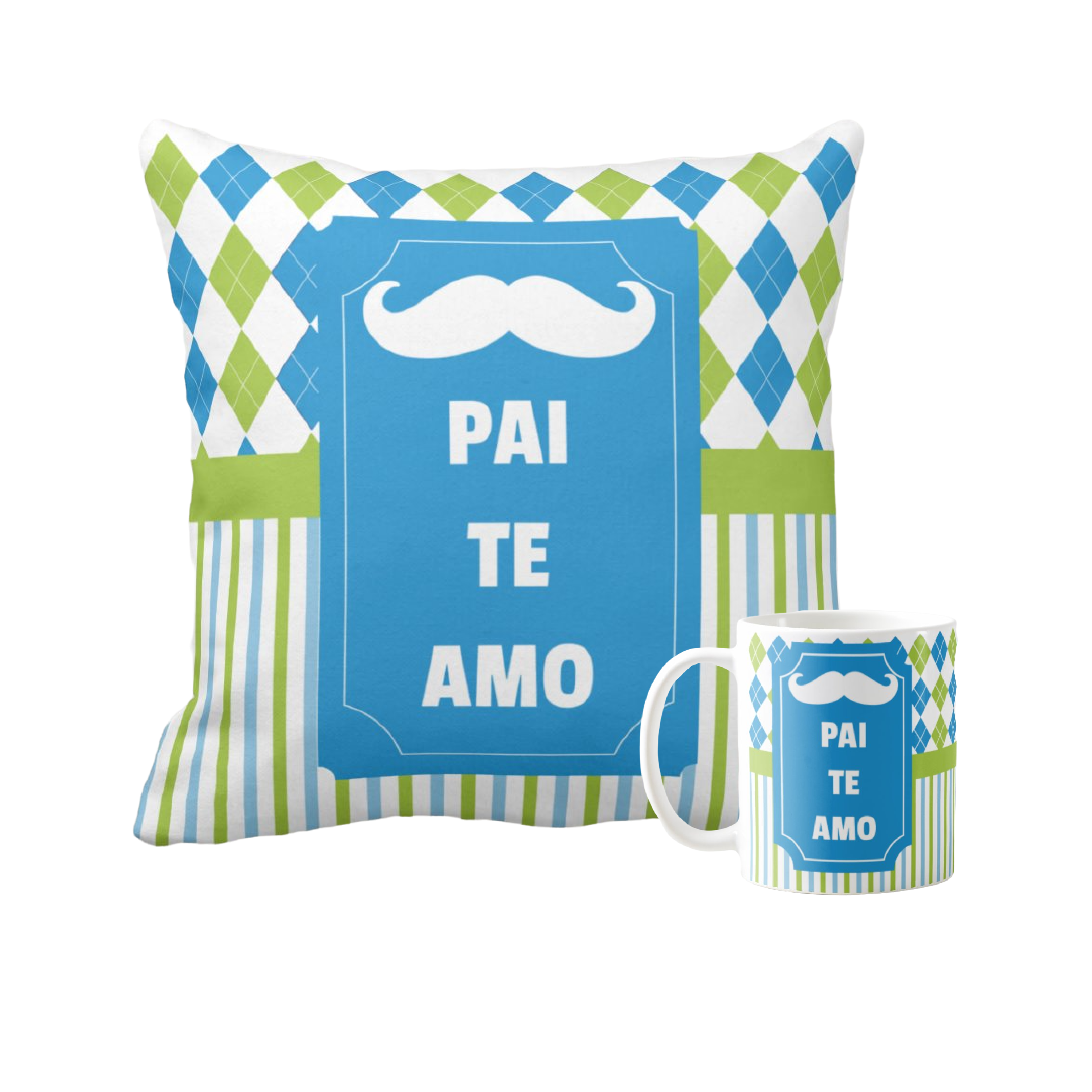 Kit Almofada E Caneca Presentes Dia Dos Pais - Pai Te Amo - Família (Pai)