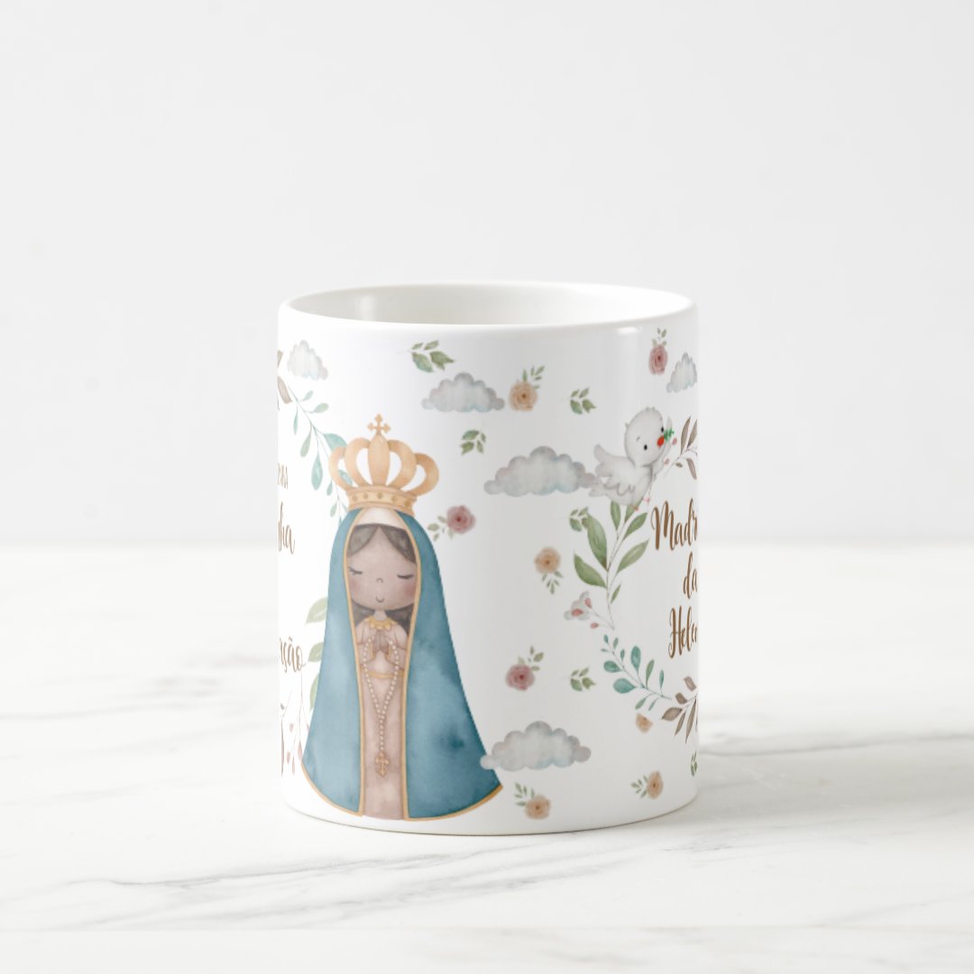 Caneca Madrinha de Consagração Presente Batizado com Nome