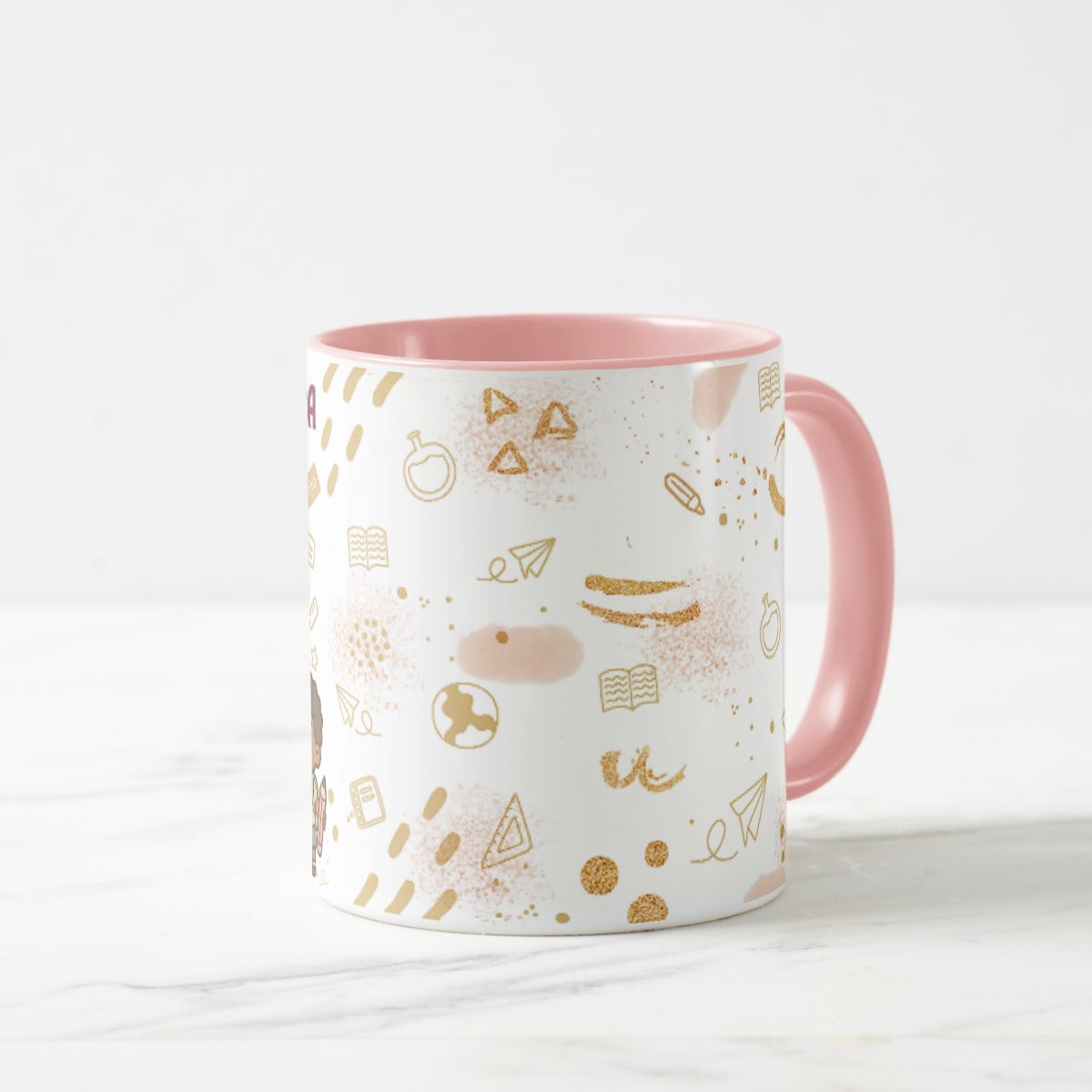 Caneca Professor(a) Cacheada Amor Gratidão Presente Dia dos Professores 🎁