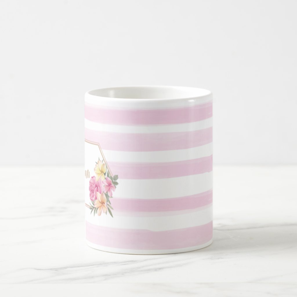Caneca para Presente Personalizado Feminino Floral com Nome