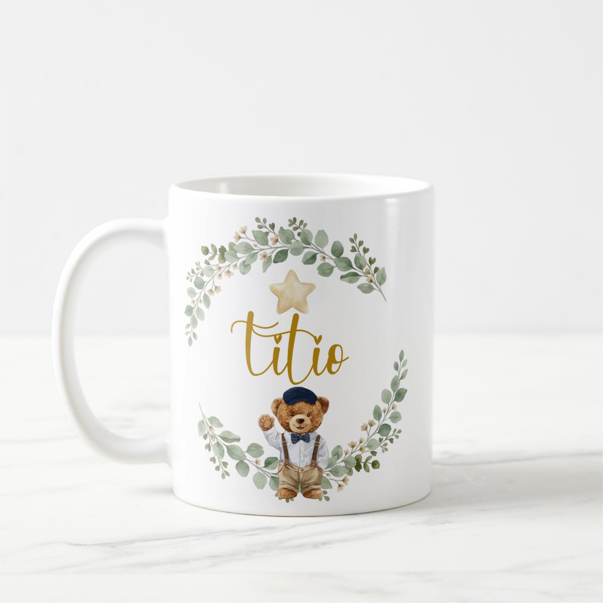 Caneca Titio Urso Príncipe Presente Família Cerâmica