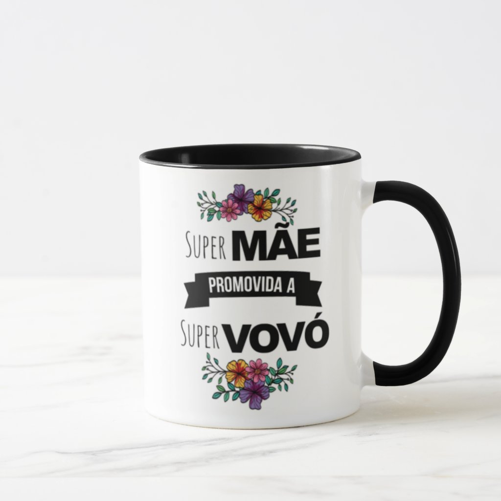 Caneca Presente Revelação Criativa Para Super Vovó Avó - Família (Avó/Avô)