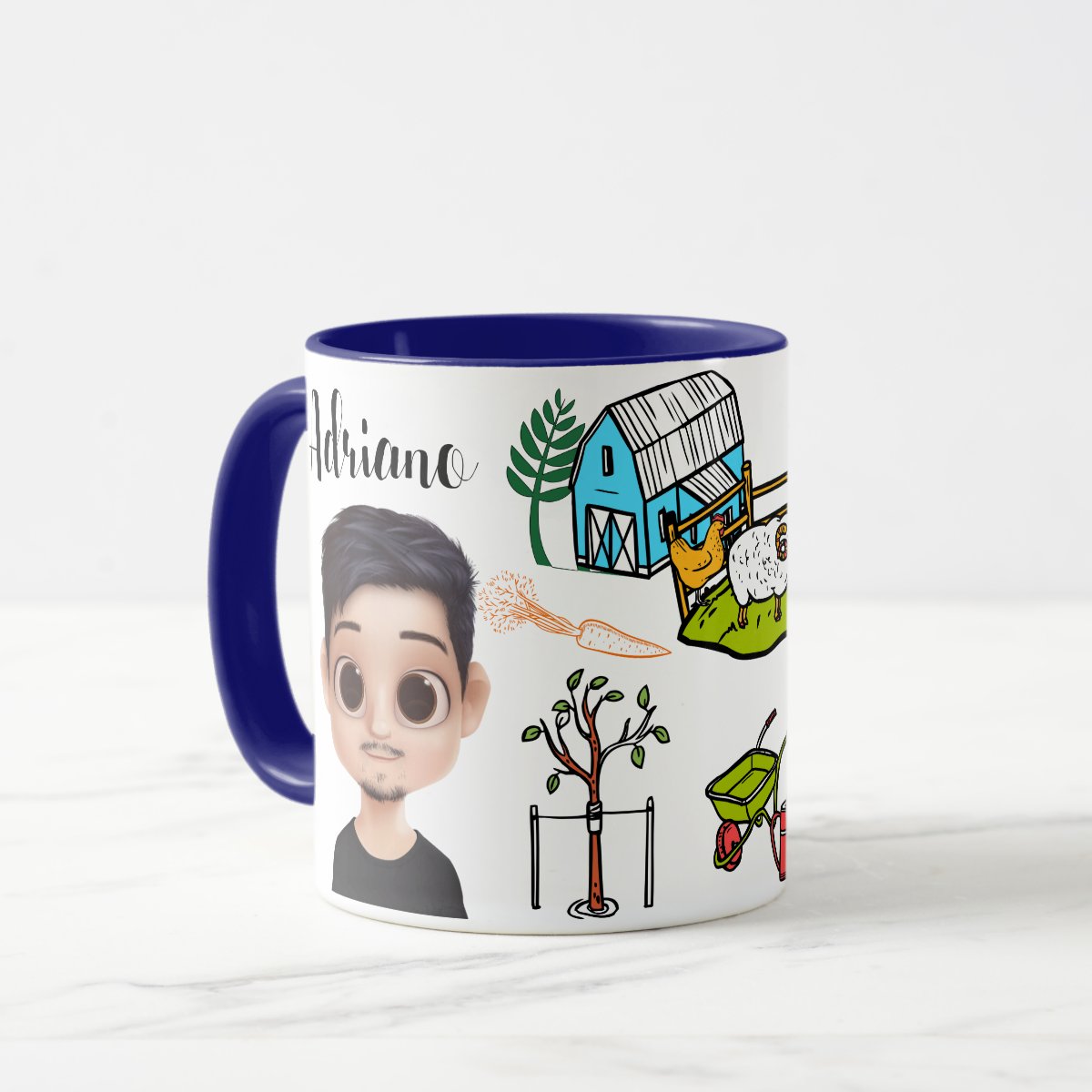 Caneca Personalizada Engenheiro Agrônomo com Avatar Azul