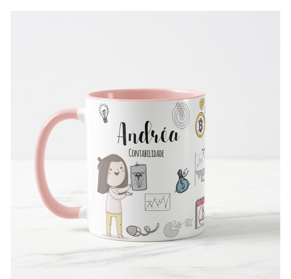 Caneca Personalizada Contadora Profissão Contabilidade