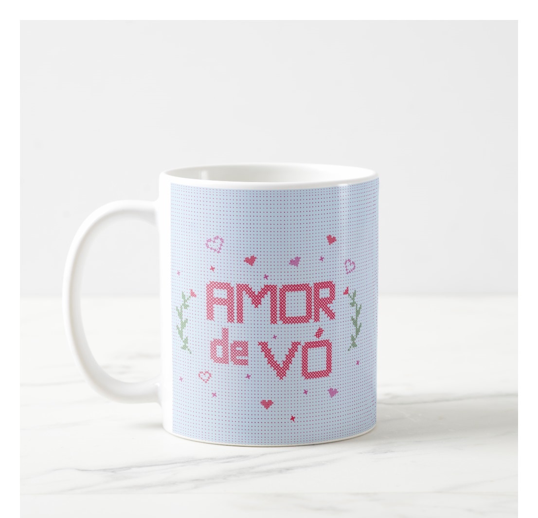 Caneca Feminina Personalizada para Presente Frase Amor de Vó - Família (Avó/Avô)
