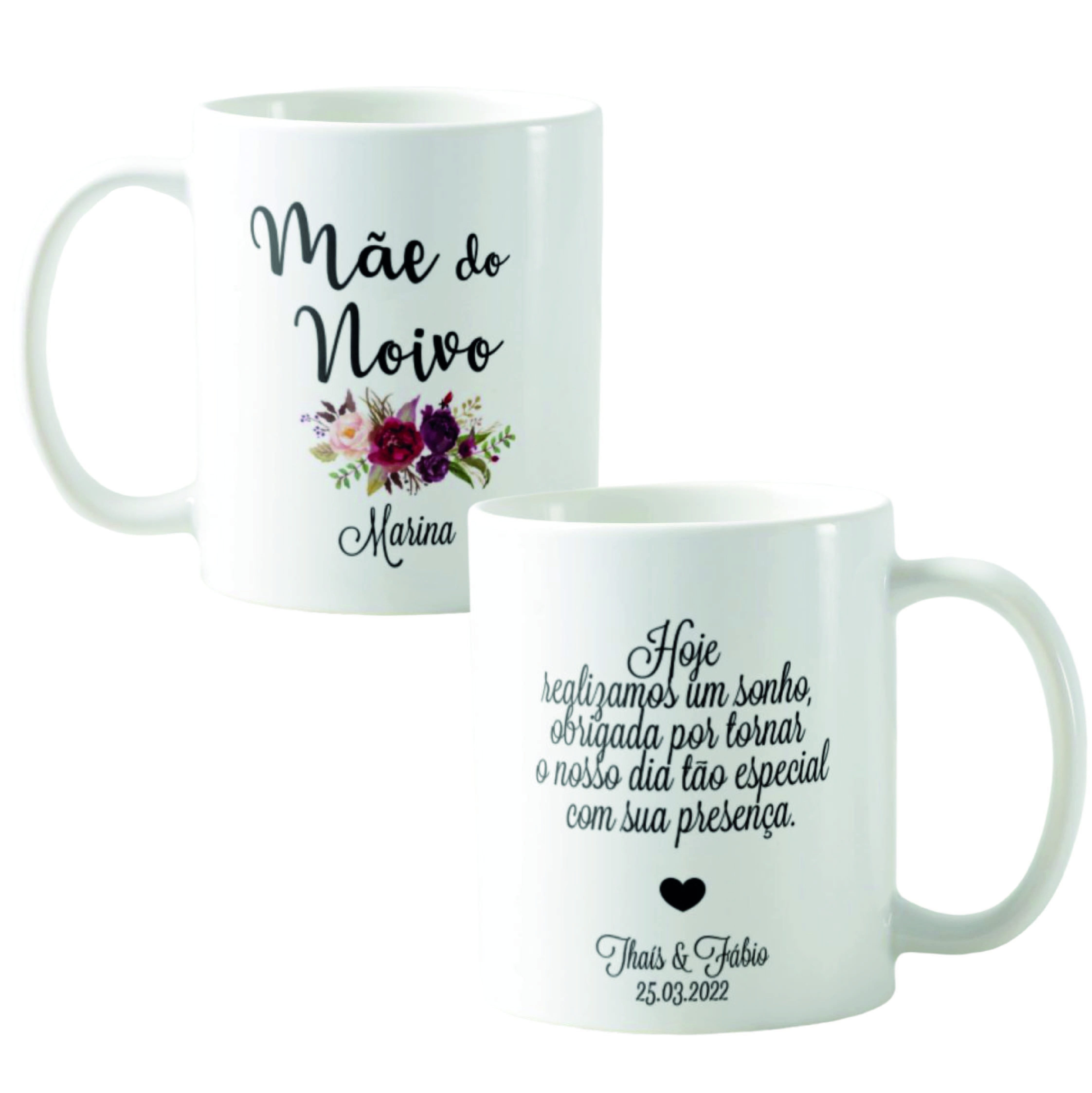 Kit 2 Canecas Personalizadas Casamento Mães dos Noivos