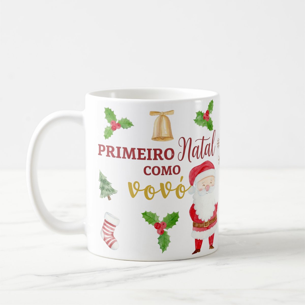 Caneca Primeiro Natal como Vovó Família Pronta Entrega Presente Natalino 🎁