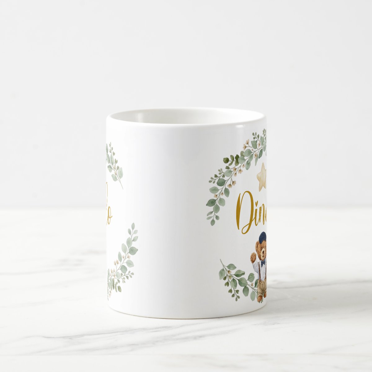 Caneca Dindo Urso Príncipe Presente Família Cerâmica