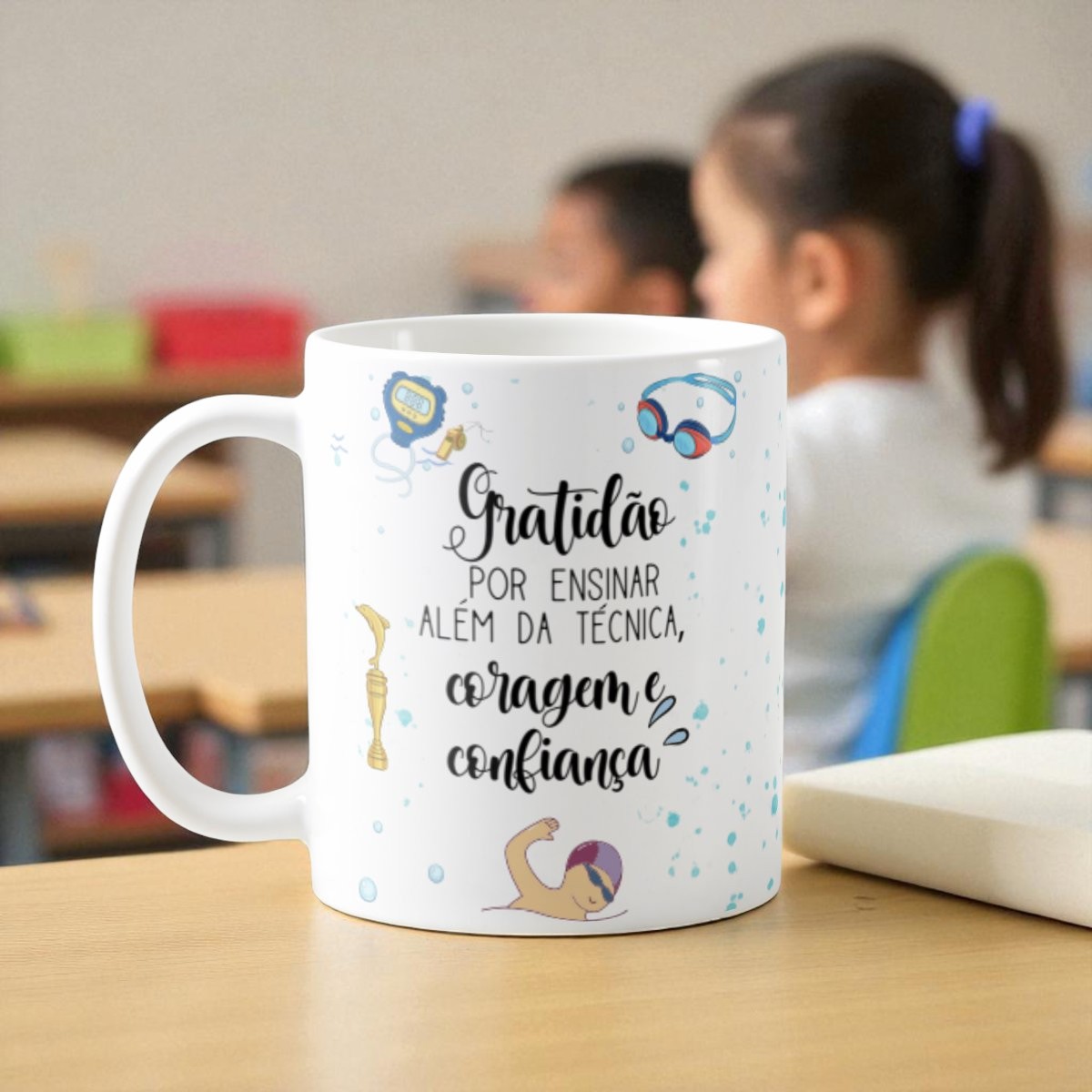 Caneca Natação Presente Dia dos Professores Professor Nado