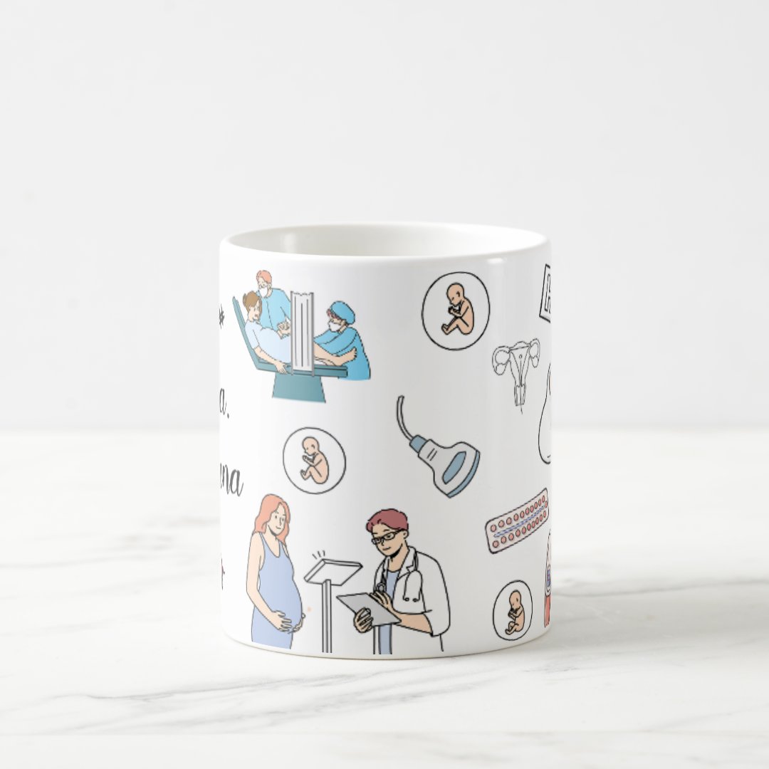 Caneca Presente Divertido com Nome Ginecologista Obstetra