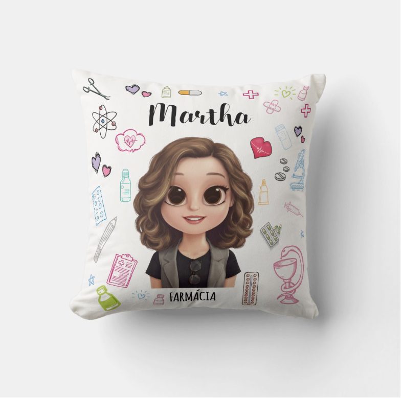 Almofada Decoração Personalizada Farmárcia com Avatar
