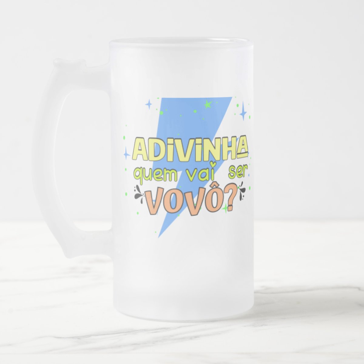 Copo de Cerveja Chopp Presente Adivinha Quem Vai Ser Vovô - Família (Avó/Avô)