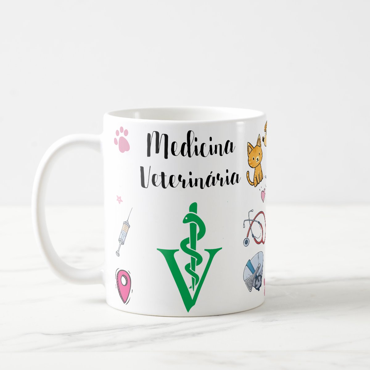 Caneca Profissão Presente Criativo Medicina Veterinária