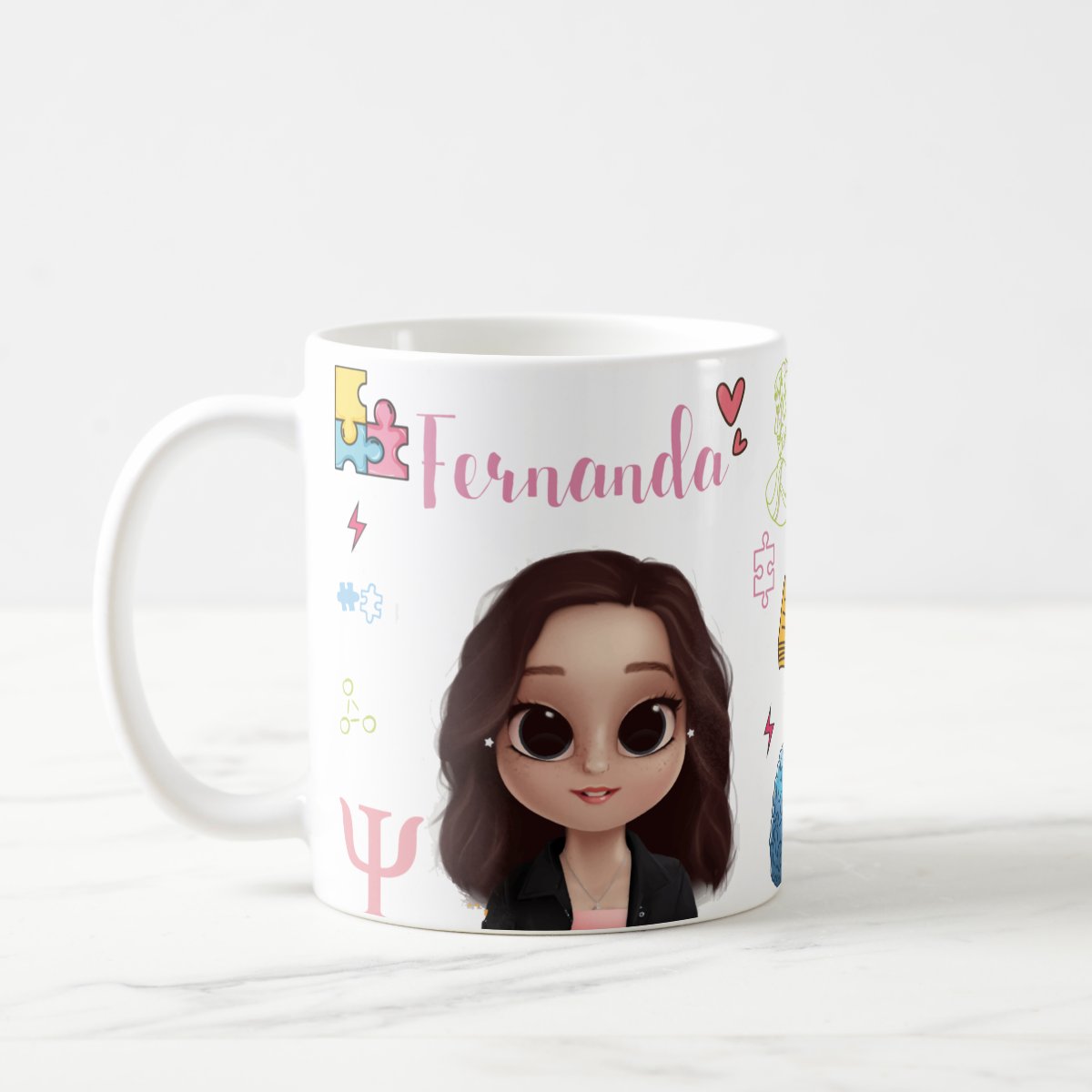 Caneca Profissão Psicológia Presente para Psicólogos - Profissões (Psicólogo(a))
