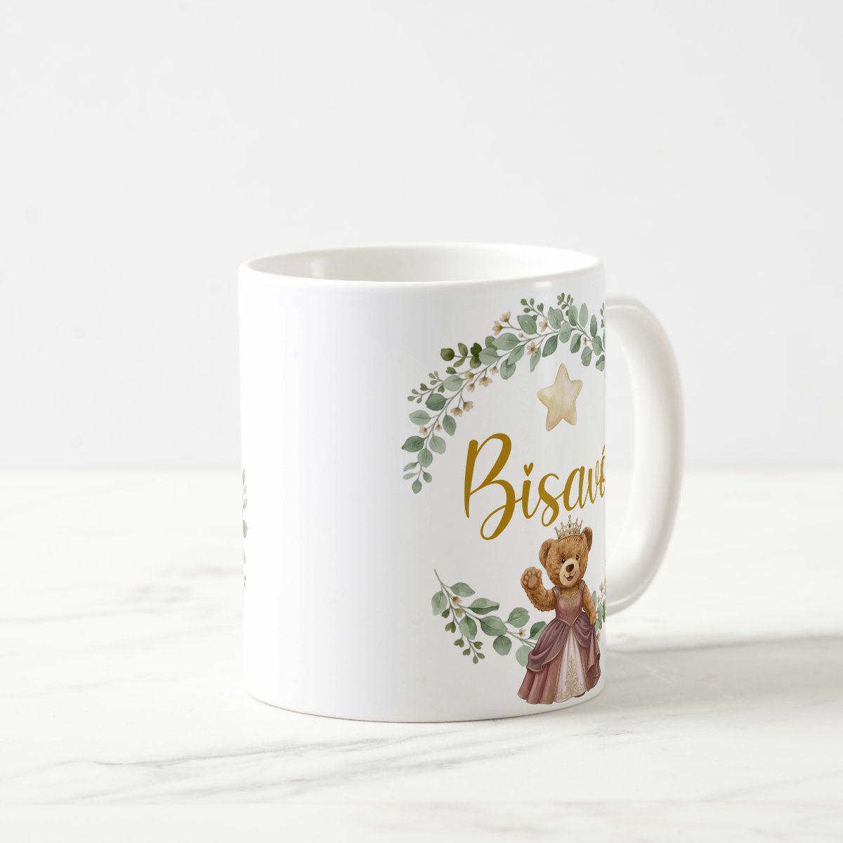 Caneca Ursa Princesa Bisavó Presente Dia das Mães Família Pronta Entrega
