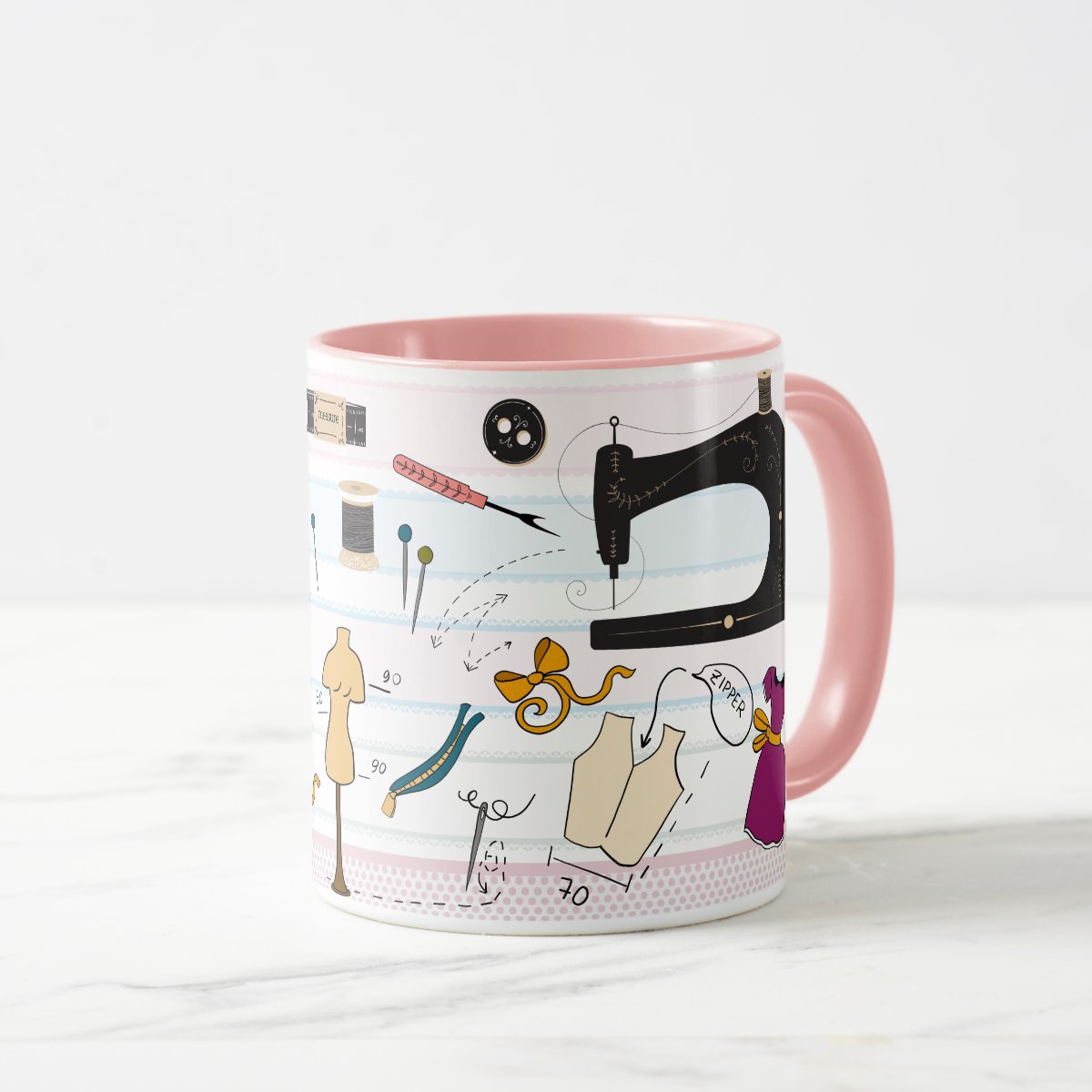 Caneca Rosa Estilista Moda Avatar e Nome Personalizado