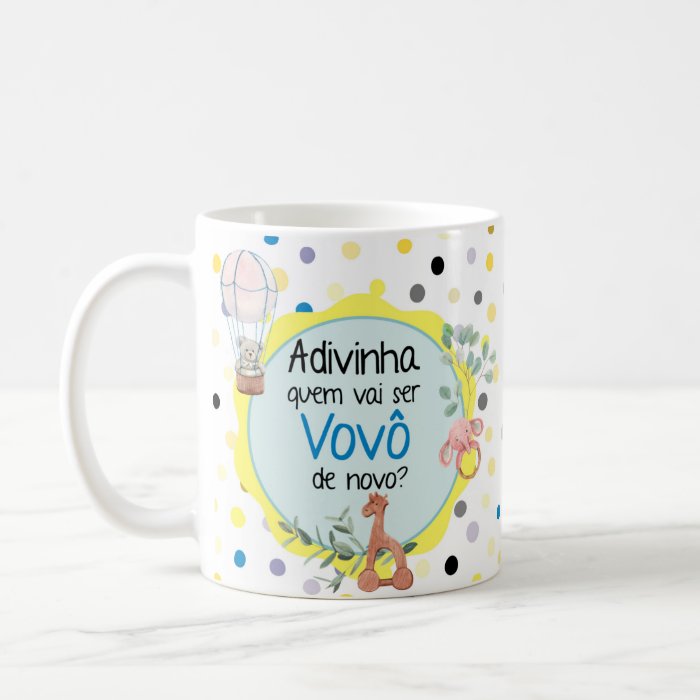 Kit 2 Canecas Presente Anúncio de Gravidez Vovó/vovô de Novo
