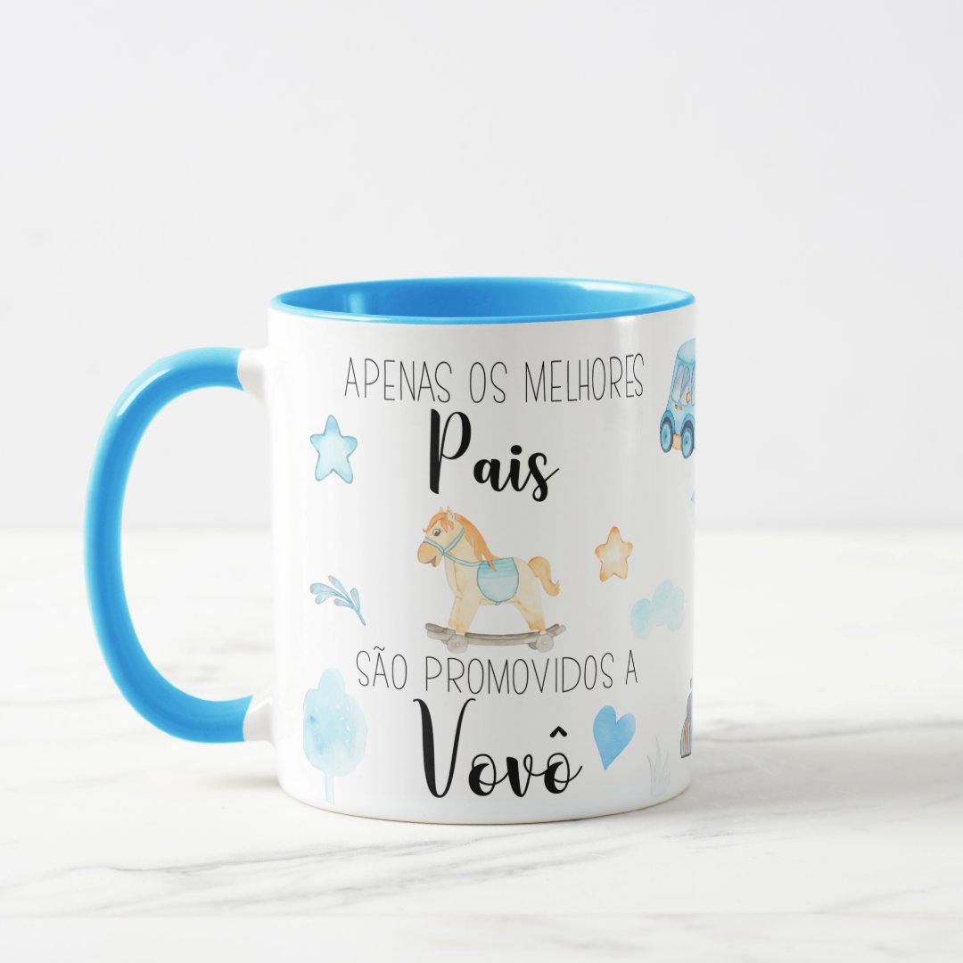 Caneca Personalizada para Revelar Gravidez Promovido a Vovô - Anúncio de Gravidez (Avô)