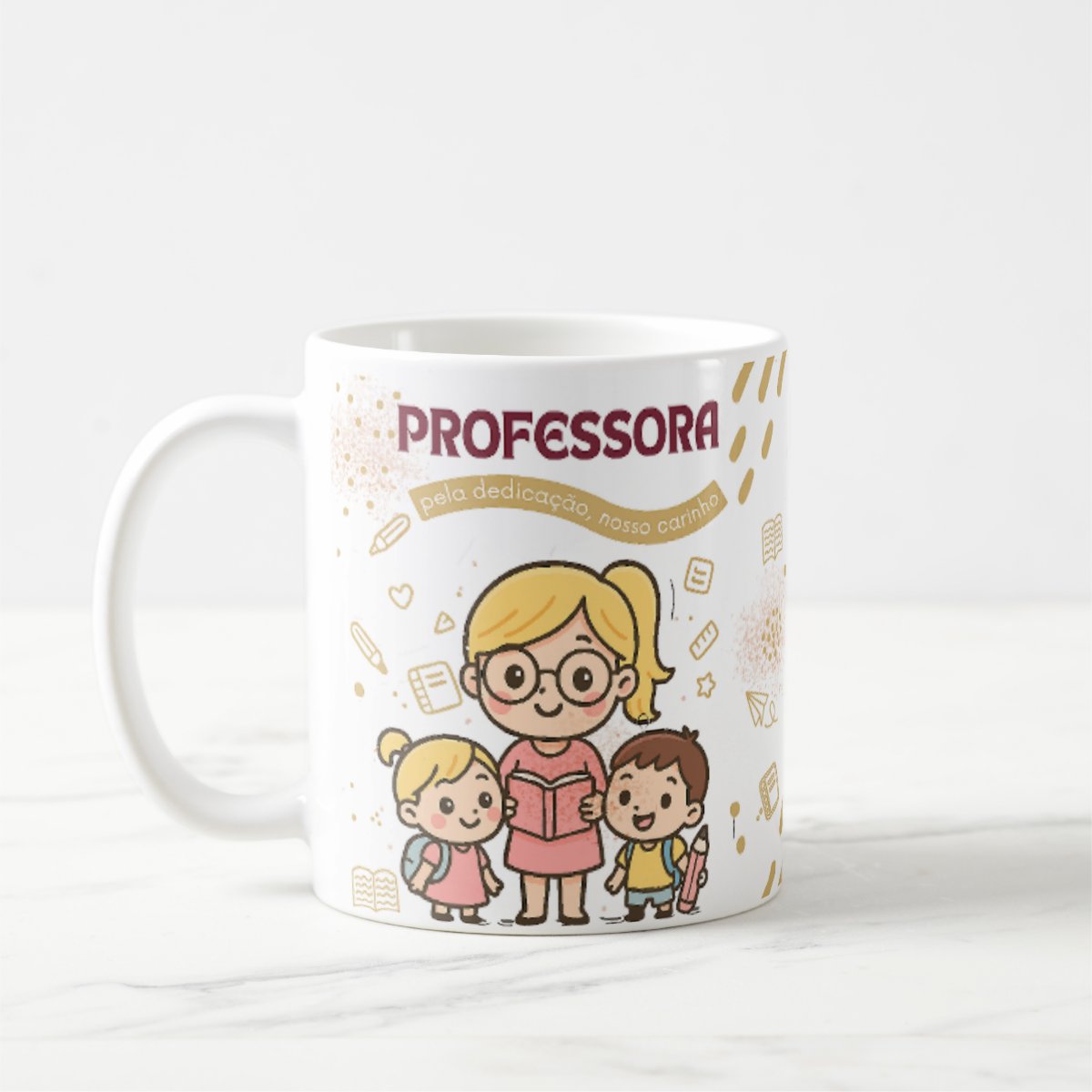 Caneca Professora Loira Pronta Entrega Dia dos Professores Presente