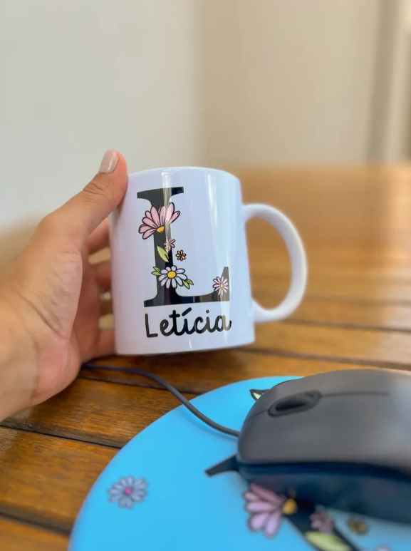 Kit Escritório Personalizado Presente Criativo Para Mulheres Caneca E Mouse Pad