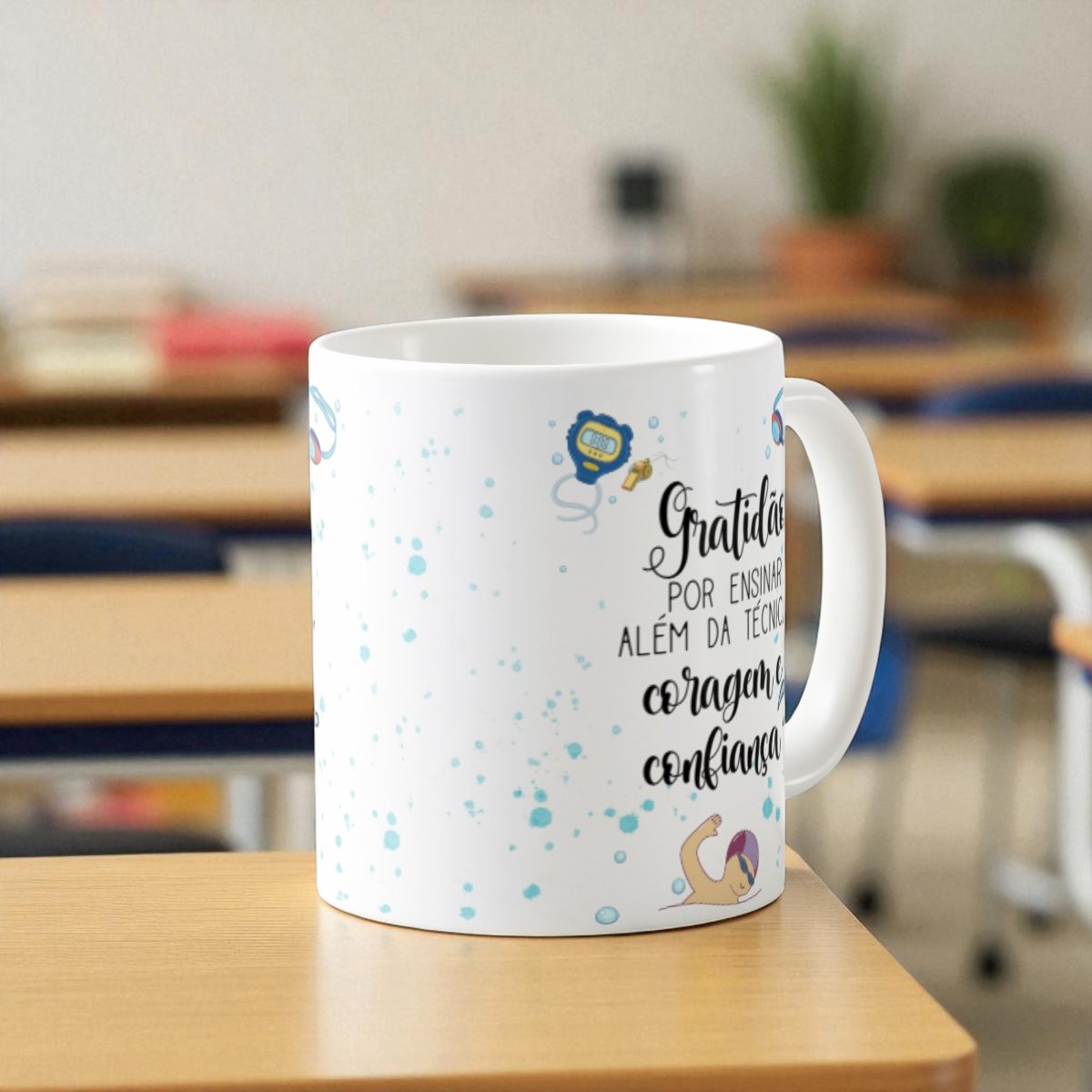 Caneca Personalizada Natação Lembrança Mimo Dia Professor