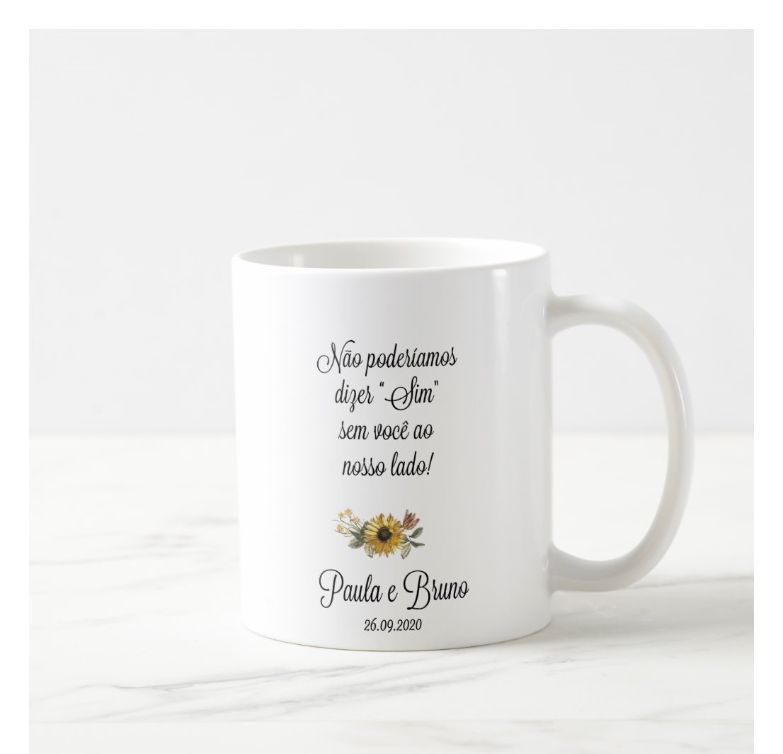 Caneca Girassol Presente Casamento Lembrança Avó da Noiva
