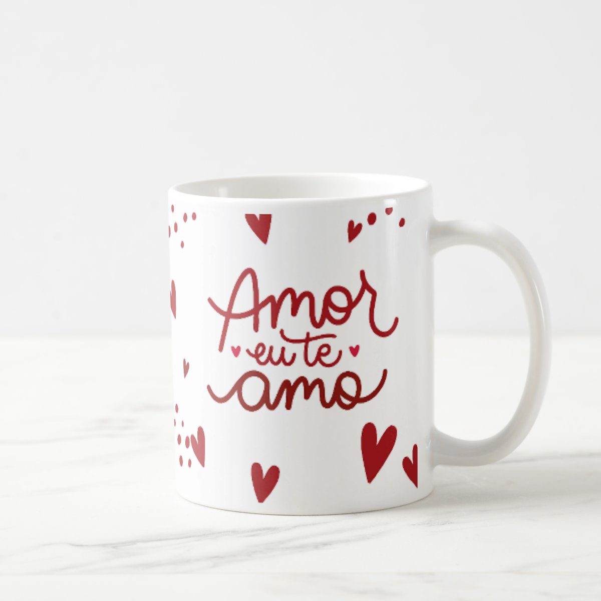 Caneca Personalizada Presente em Comemoração Amor Eu Te Amo