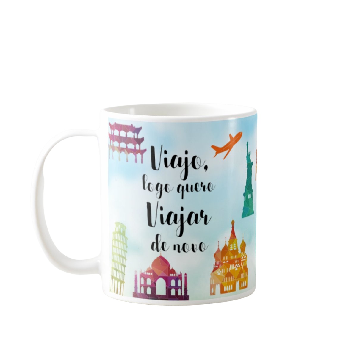 Caneca Personalizada Turismo Frase Quero Viajar de Novo - Hobbies (Viajante)