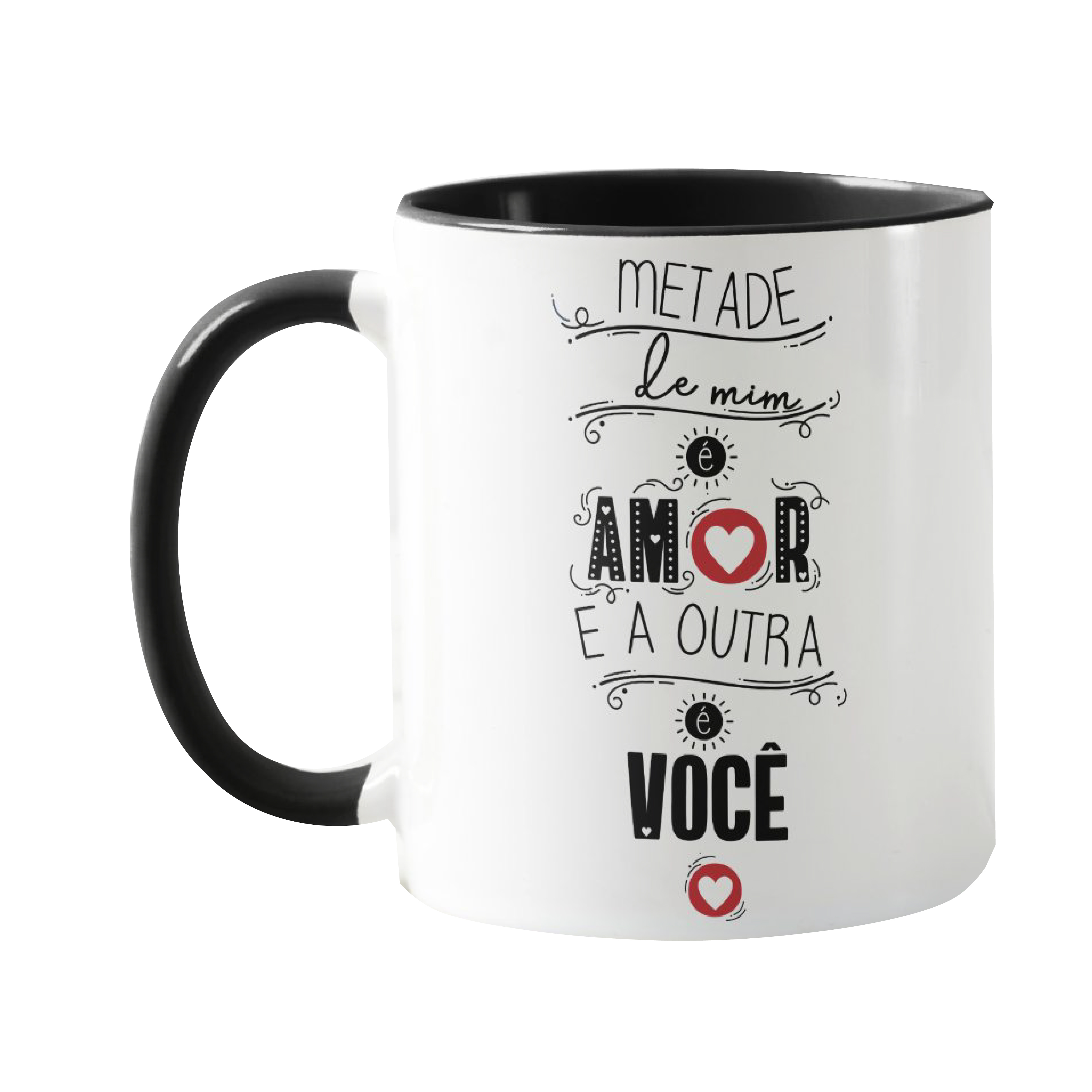 Caneca Personalizada Metade de Mim É Amor - Dia dos Namorado - Outros (Casal)