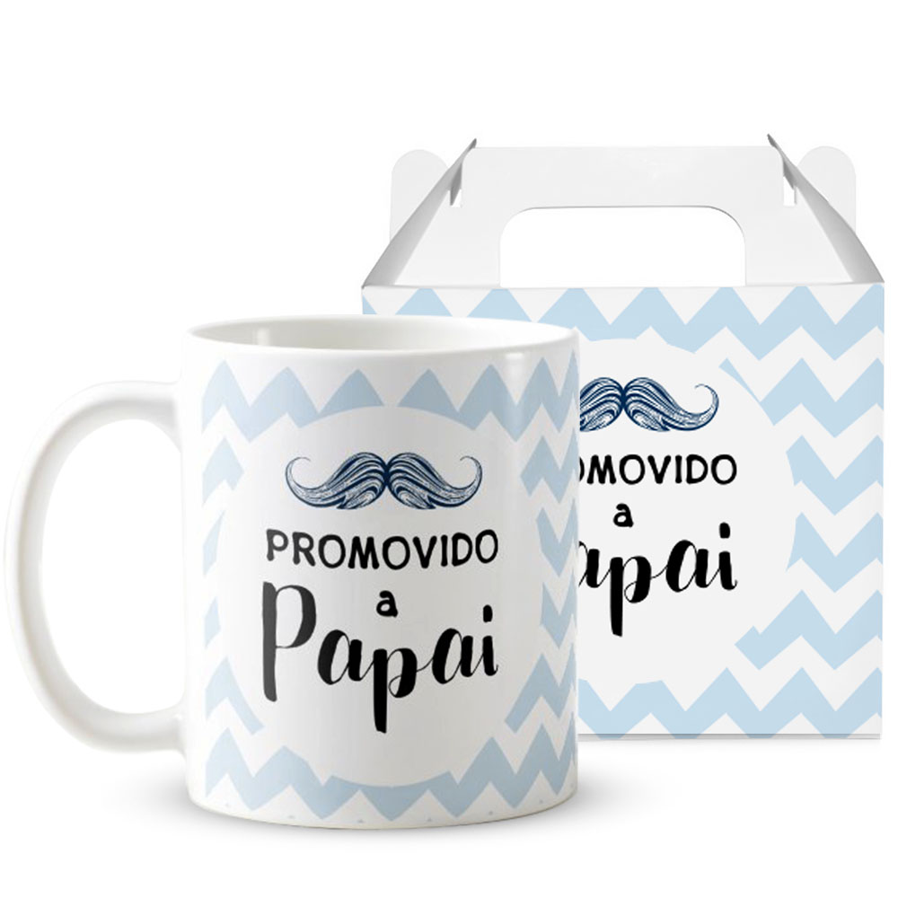 Caneca Personalizada Presente Gravidez Promovido a Papai - Anúncio de Gravidez (Pai)