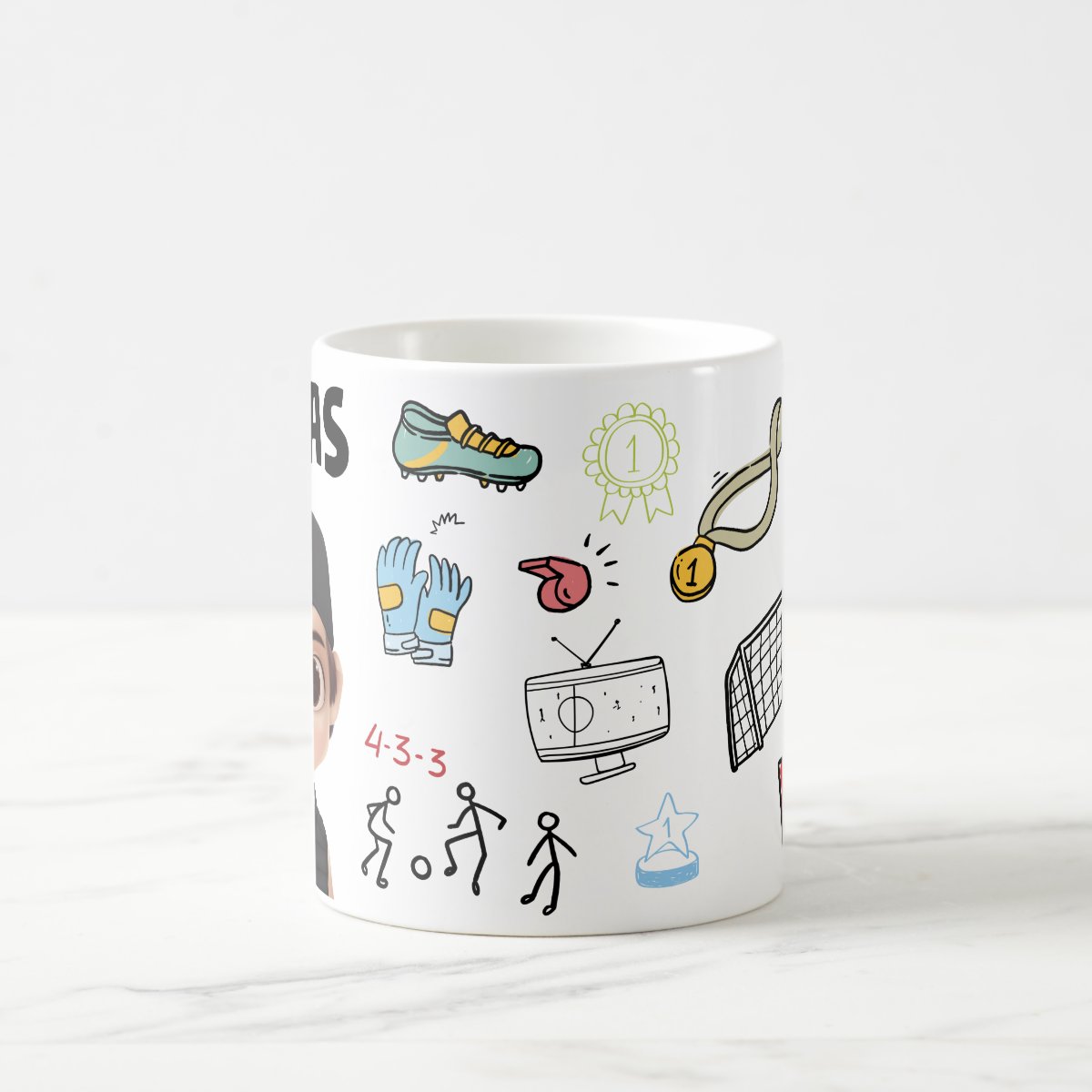 Caneca Personalizada Futebol com Avatar e Nome