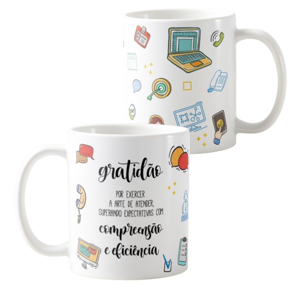 Caneca Profissão Presente Profissionais Equipe Atendimento