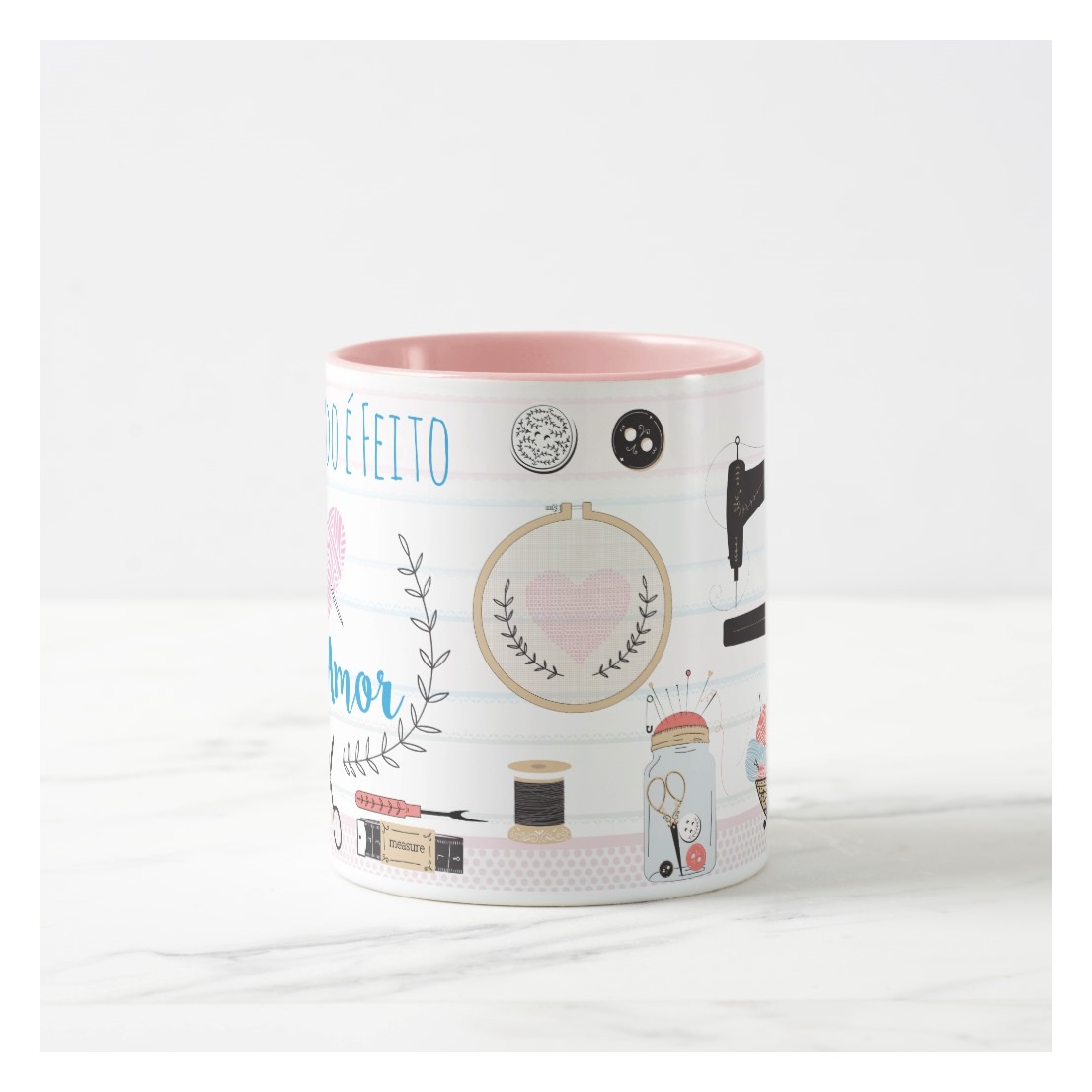Caneca Personalizada Presente Artesã Tudo Feito com Amor