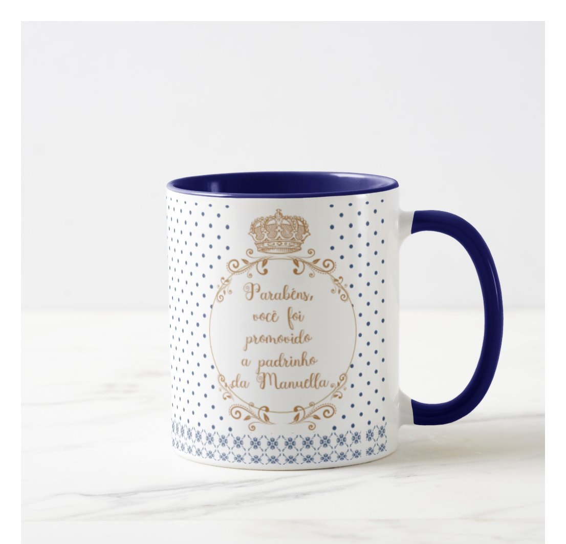 Caneca Presente Convite Revelação Dindo Padrinho Batizado