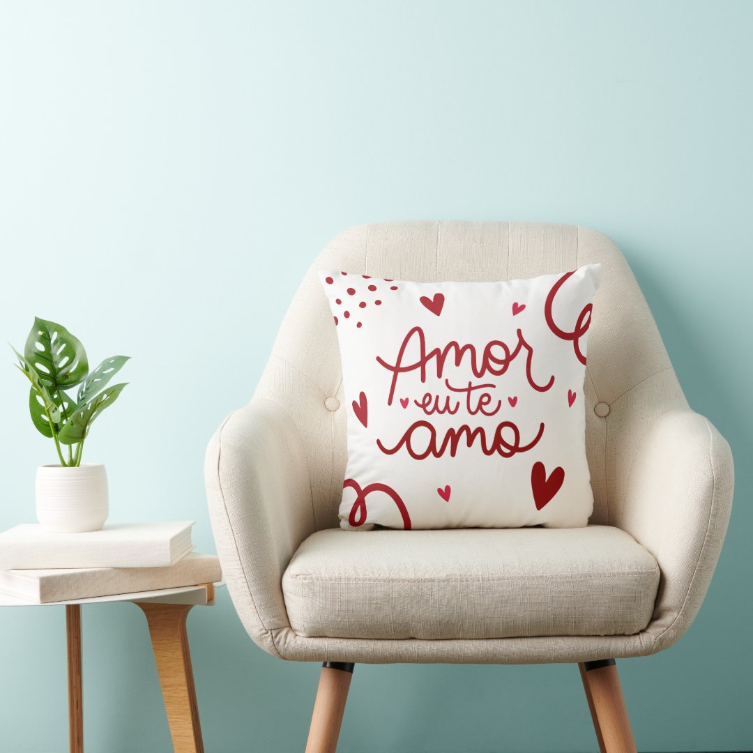 Almofada Decorativa Presente em Comemoração Amor Eu Te Amo