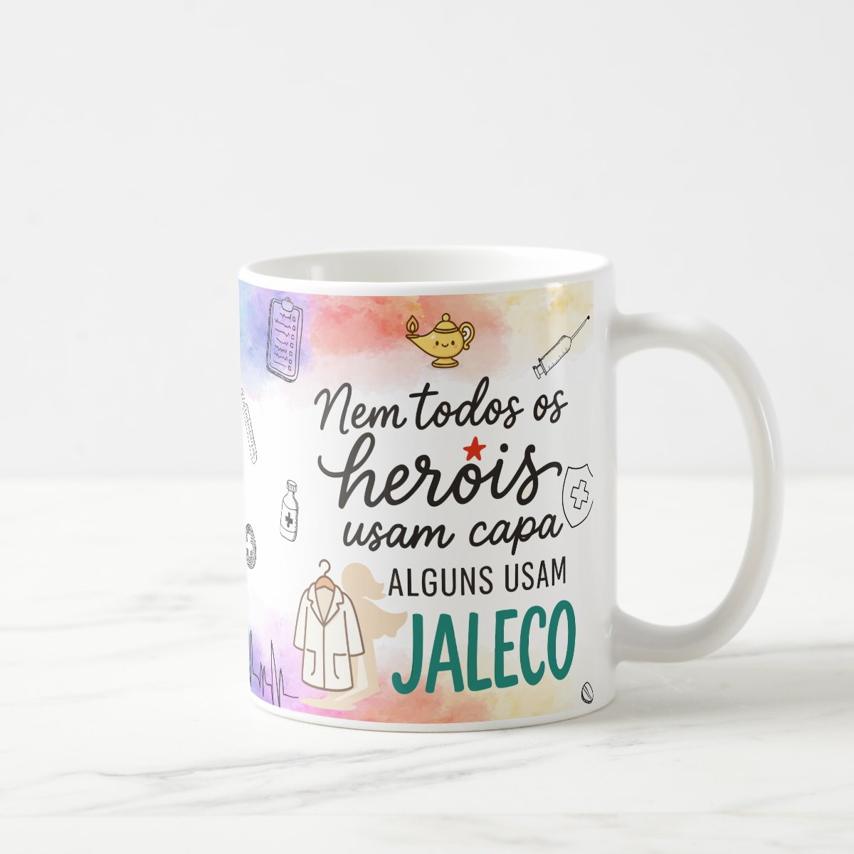 Caneca Personalizada Enfermagem Presente Heróis de Jaleco