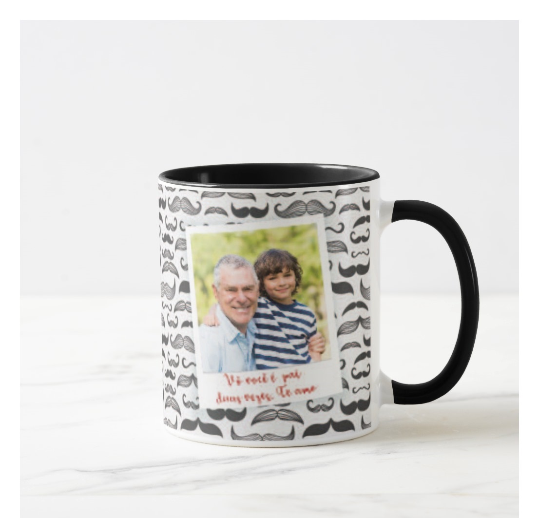 Caneca Avô Café com Amor e Alegria, Presente com Foto