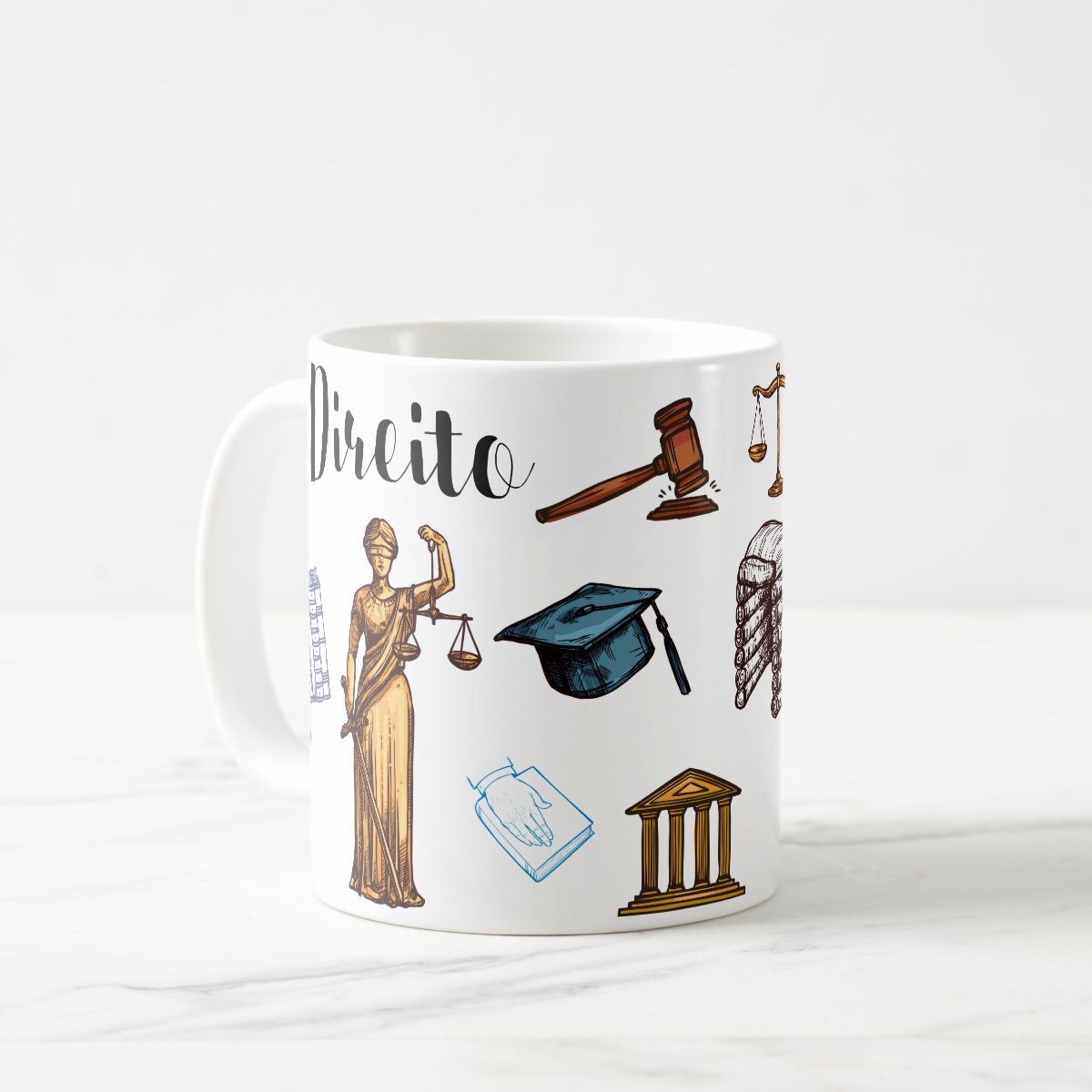 Caneca Direito Presente Personalizado Profissão Advogados