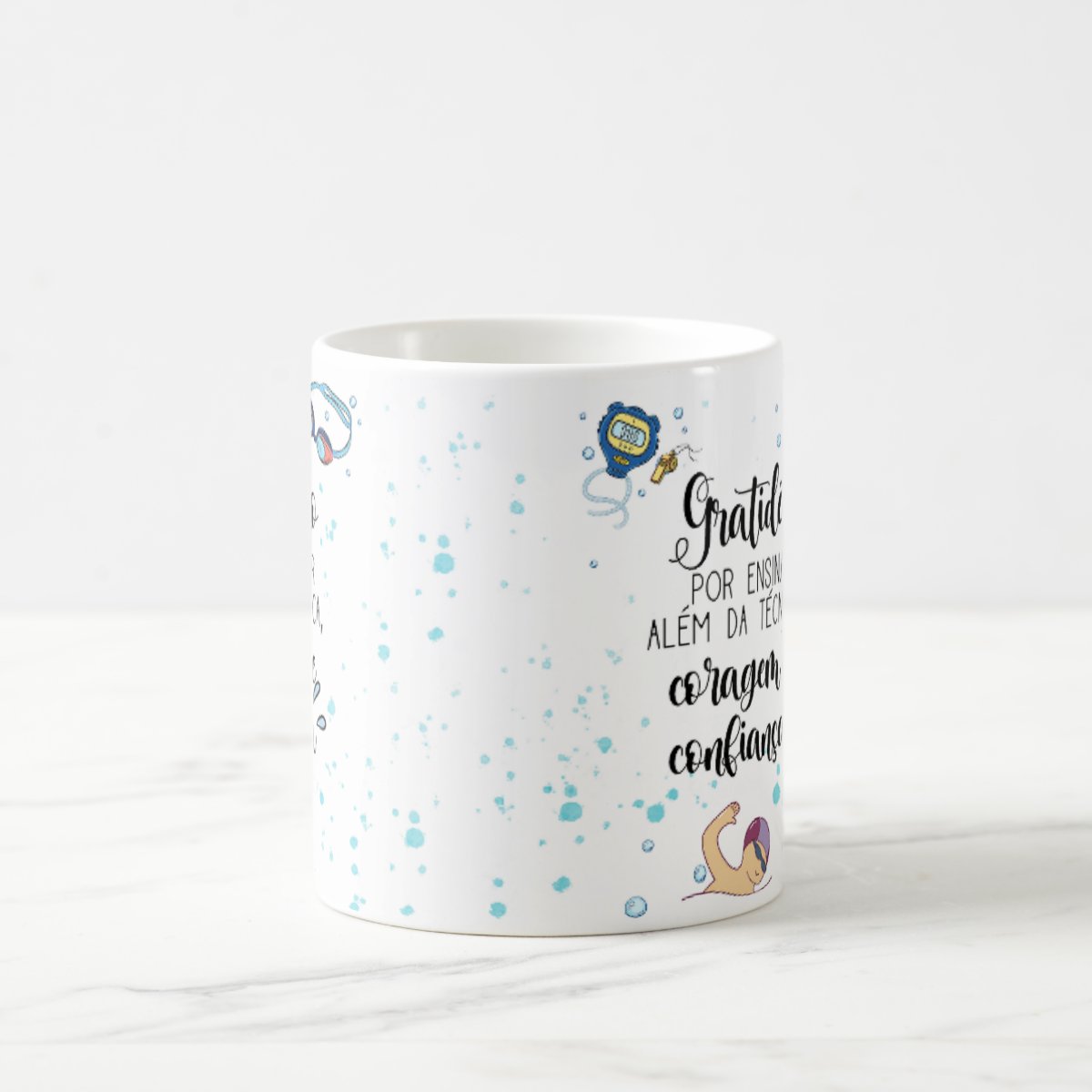 Caneca Personalizada Natação Lembrança Mimo Dia Professor