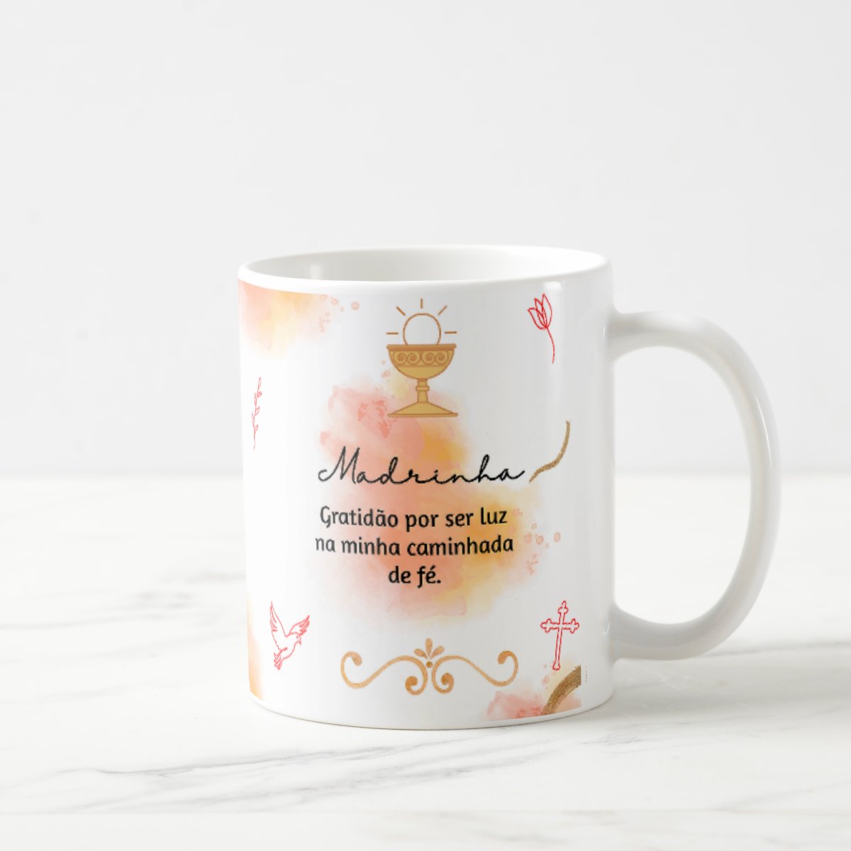 Caneca Cerâmica Presente Madrinha de Crisma Católica