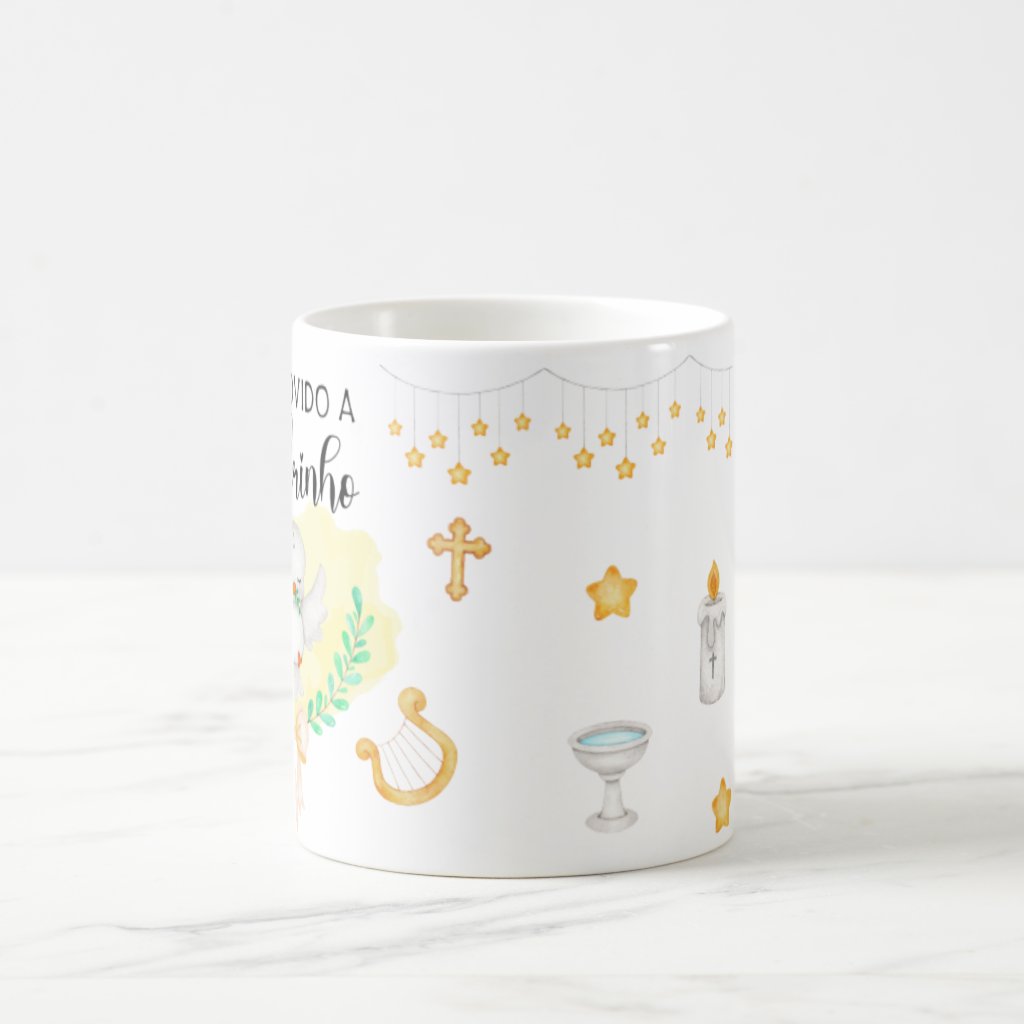 Caneca Presente com Convite Batismo Promovida a Madrinha