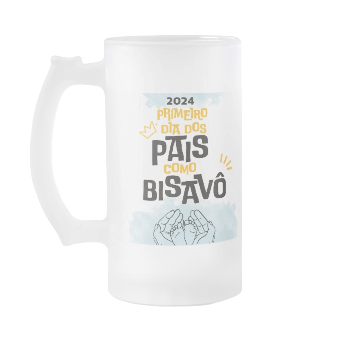 Copo de Cerveja Personalizado 1º Dia dos Pais Como Bisavô