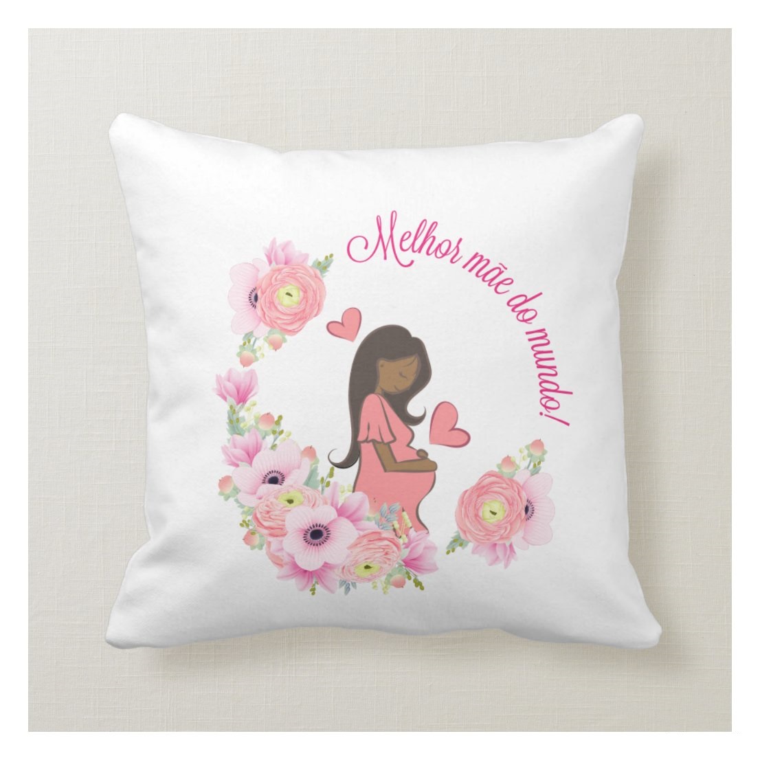 Almofada Decorativa Grávida Melhor Mãe do Mundo - Família (Mãe)