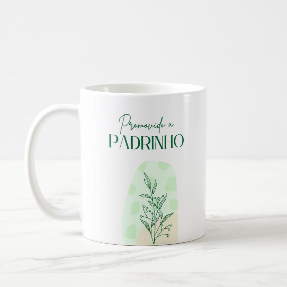 Conjunto Canecas Convite Padrinhos de Batismo Dinda e Dindo