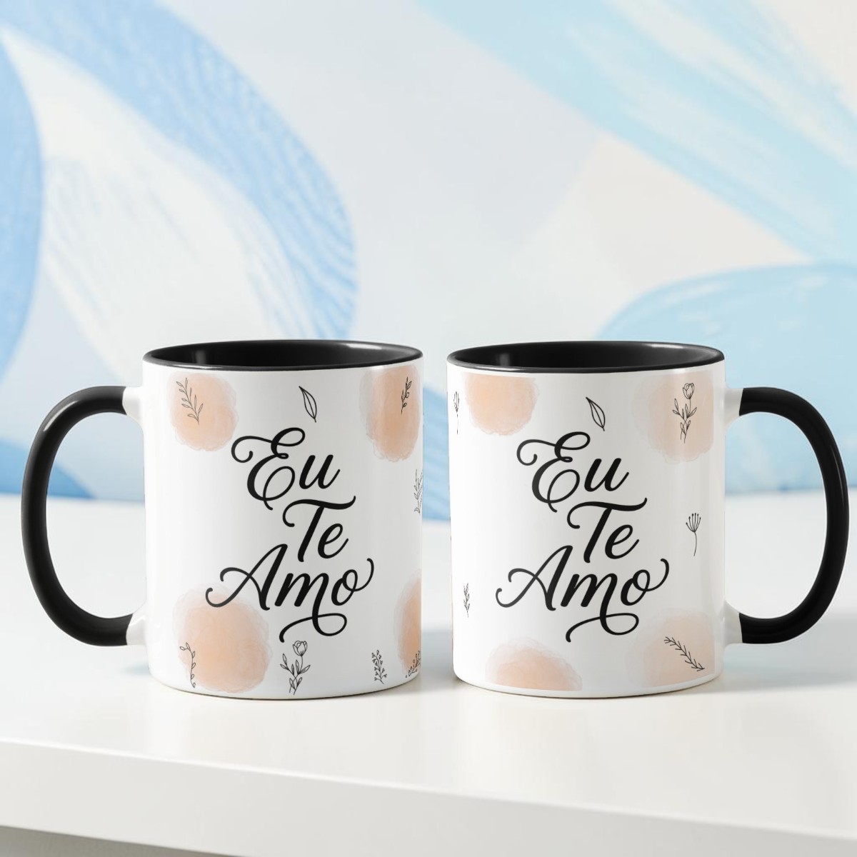 Caneca Personalizada Declação de Amor Eu Te Amo - Preta - Outros (Casal)
