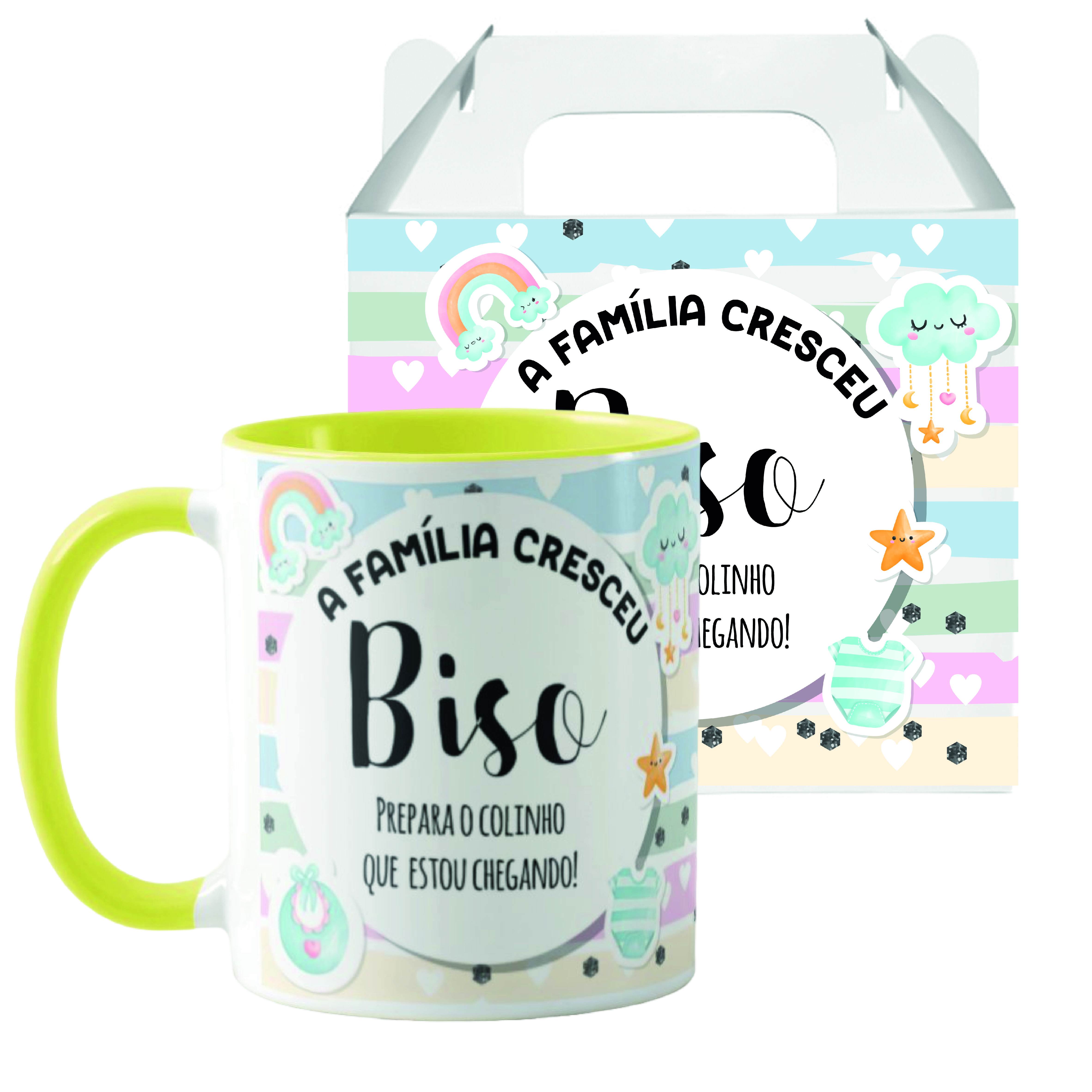 Caneca Presente Anúncio de Gravidez a Família Cresceu Biso - Anúncio de Gravidez (Bisavô)