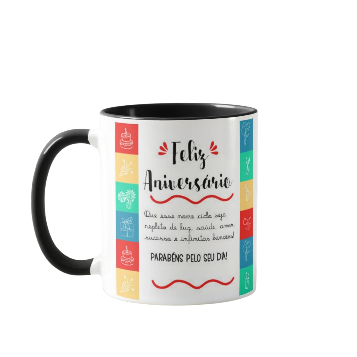Caneca Presente Feliz Aniversário Personalizada com Frase - Outros (Aniversário)