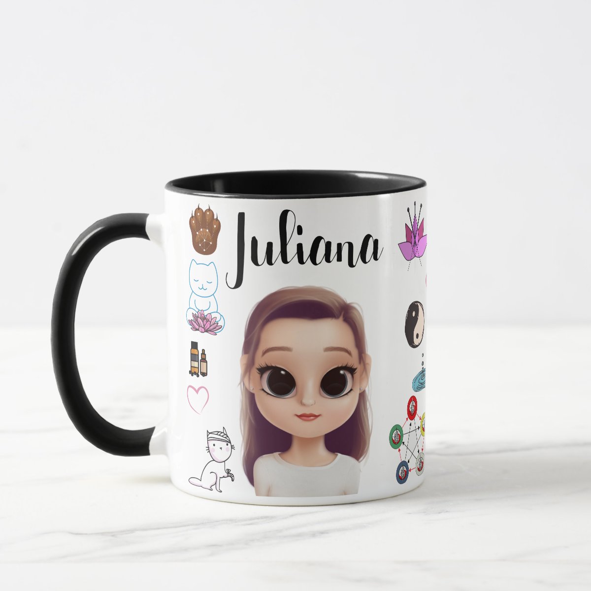 Caneca Acupuntura Animal Personalizada com Avatar e Nome
