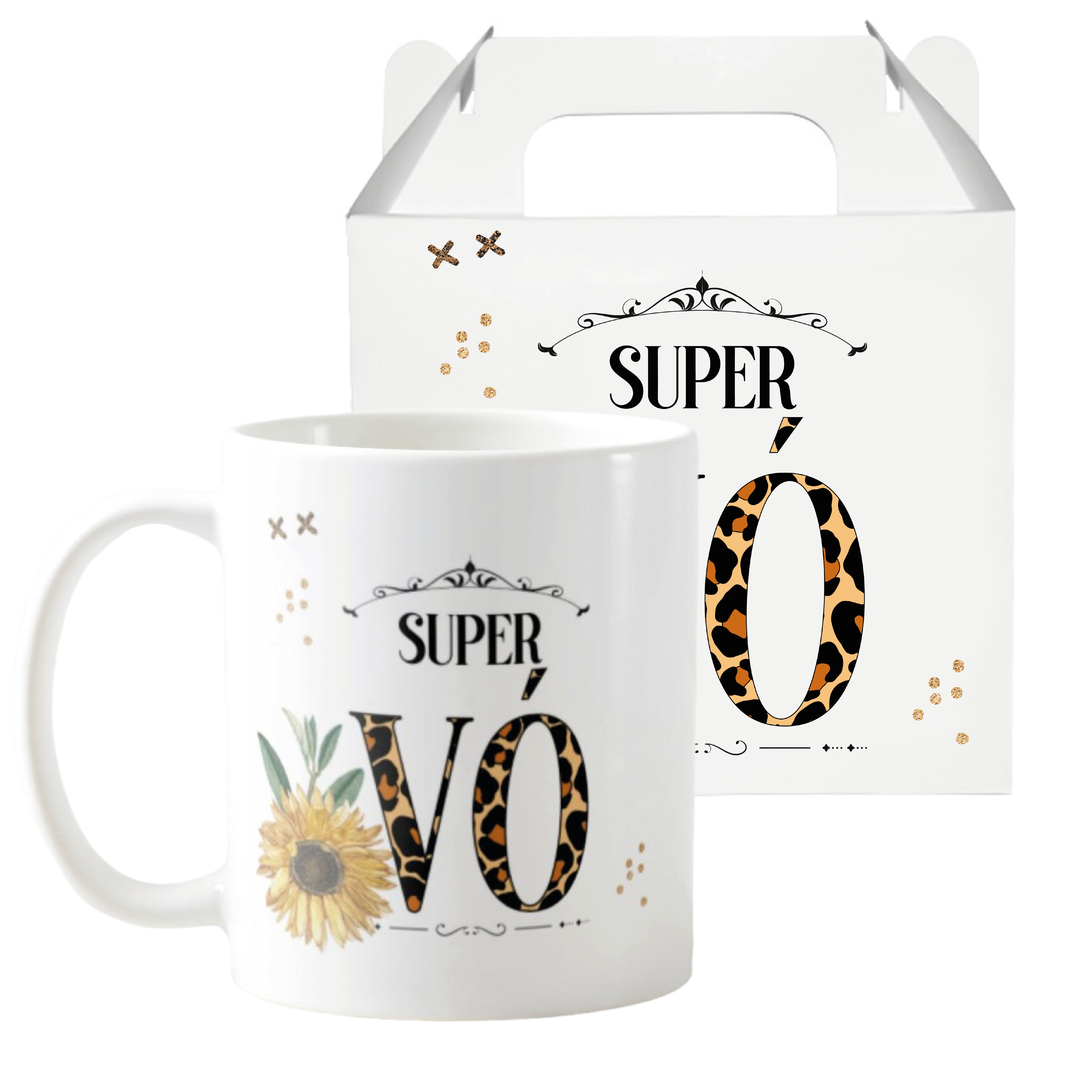 Caneca Personalizada Presente Criativo Floral para Super Vó - Família (Super Vó )